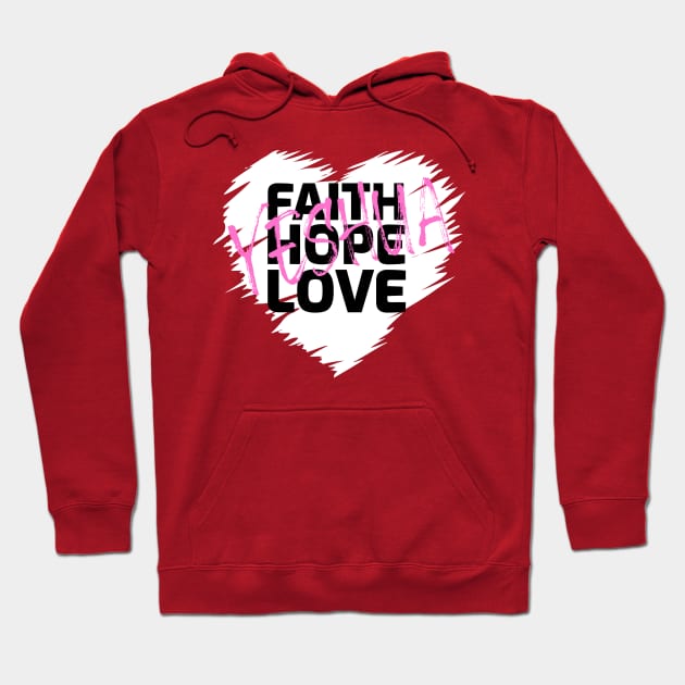 Faith Hope Love Yeshua Heart (Light) Hoodie by Slave Of Yeshua